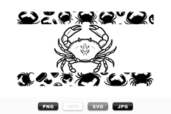 Hand Drawn Crab Vector SVG Clipart Bundle for Nautical Product Image 1