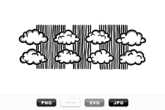 Hand Drawn Blue Cloud Vector Clipart Bundle for Crafts Product Image 1