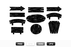 Rustic Wood Sign Vector Clipart Collection Product Image 1