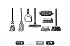 Hand Drawn Cleaning Tools Vector Clipart Set Product Image 1
