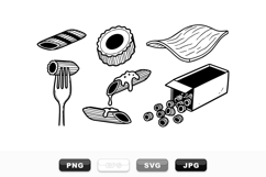 Hand Drawn Pasta Clipart Bundle For Cooking Designs Product Image 1