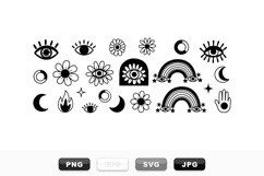 Minimalist Mystical Eye Moon Clipart Bundle Product Image 1