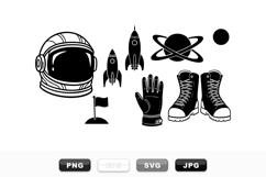 Vintage Space Exploration Vector Icon Bundle Set Product Image 1