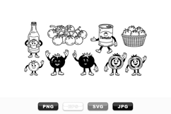 Retro Tomato Cartoon SVG Bundle For Crafts Product Image 1