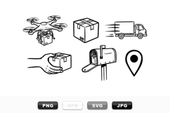 Hand Drawn Delivery Icons Vector Pack For E-commerce Product Image 1