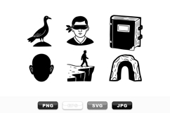 Hand Drawn Linocut Icon Bundle For Story Projects Product Image 1