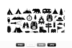 Vintage Camping And Hiking Icon Vector Bundle Product Image 1