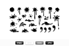 Ink Splash Vector Clipart Drip and Splatter Set Product Image 1