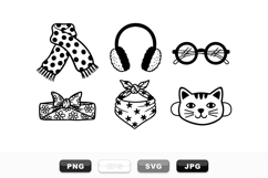 Hand Drawn Winter Accessories Clipart Bundle Product Image 1