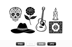 Mexican Day Of Dead Icon Set For Crafts Product Image 1