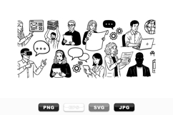 Hand Drawn Office People SVG Vector Bundle Product Image 1