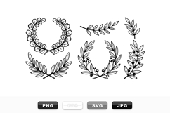 Hand Drawn Laurel Vector Clipart Bundle For Wedding Product Image 1
