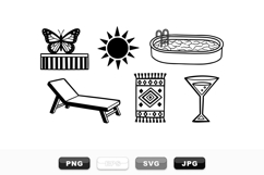 Summer Poolside Vector Svg Clipart Bundle Product Image 1