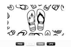 Hand Drawn Summer Flip Flops Vector Clipart Bundle Product Image 1