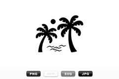Minimalist Palm Tree Silhouette Vector Set for Summer Product Image 1