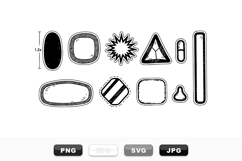 Hand Drawn Geometric Shape Vector Clipart Set Product Image 1
