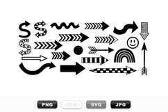 Hand Drawn Arrow Vector Clipart Bundle Set Product Image 1