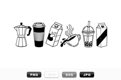 Hand Drawn Coffee Clipart Vector Bundle for Crafts Product Image 1