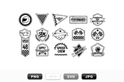 Vintage Racing Badge Clipart Bundle for Apparel Product Image 1