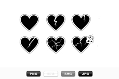 Broken Heart SVG Sticker Pack For Digital Crafts Product Image 1
