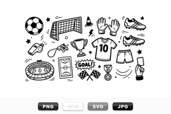 Hand Drawn Soccer Icon Clipart Set for Sports Projects Product Image 1