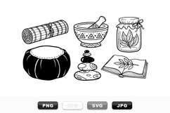 Hand Drawn Wellness Vector Clipart Set for Spa Designs Product Image 1