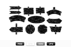 Rustic Hand Drawn Wood Sign Clipart Bundle Product Image 1