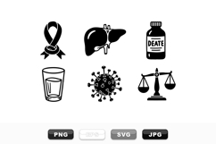 Medical Health Icons Vector Set for Awareness Designs Product Image 1