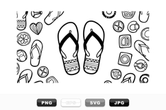 Hand Drawn Flip Flop SVG Clipart Set for Summer Crafts Product Image 1