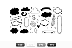 Doodle Cloud SVG Sticker Bundle For Planners Product Image 1