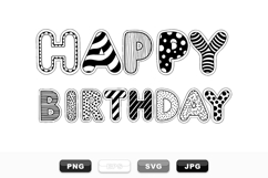 Hand Drawn Birthday Alphabet SVG Bundle For Crafts Product Image 1