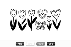 Hand Drawn Kawaii Tulip Clipart Bundle For Invitations Product Image 1
