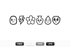 Retro Playful Icon Sticker Vector Bundle Product Image 1