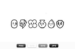 Kawaii Emoticon Vector Icon Pack For Crafts Product Image 1