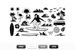 Vintage Surf Clipart Bundle for Summer Designs Product Image 1