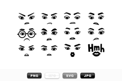 Vector Svg Expressive Faces Clipart Bundle Product Image 1