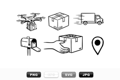 Delivery Service Icon Set For Shipping And Logistics Product Image 1