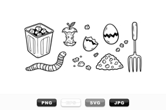 Hand Drawn Organic Compost Vector Set Bundle Product Image 1