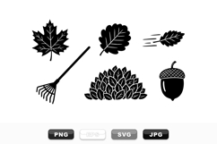 Hand Drawn Autumn Leaves SVG Clipart Bundle Product Image 1