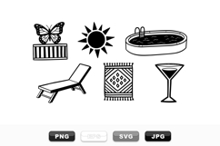 Minimalist Summer Poolside SVG Bundle For Crafts Product Image 1
