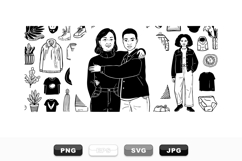 Minimalist Hand Drawn Fashion Illustration Set Bundle Product Image 1