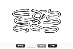 Hand Drawn Curvy Line Vector Clipart Set for Crafts Product Image 1