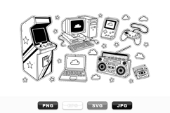 Vintage Gaming And Tech Vector Clipart Bundle Product Image 1