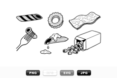 Hand Drawn Pasta SVG Clipart Bundle For Crafts Product Image 1