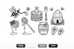 Hand Drawn Honey Bee Clipart Bundle For Crafts Product Image 1