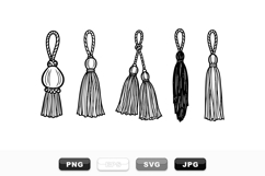 Hand Drawn Tassel Clipart Vector Set for Crafts Product Image 1