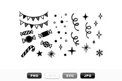 Hand Drawn Party Candy SVG Clipart Bundle Product Image 1