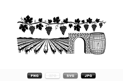 Vintage Vineyard Clipart Bundle For Wine Labels And Crafts Product Image 1