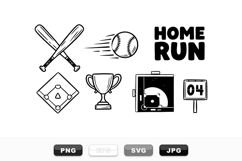 Vintage Baseball Clipart Bundle for Sports Designs Product Image 1