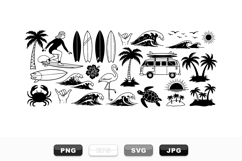 Hand Drawn Vintage Beach Surf Clipart Bundle Product Image 1